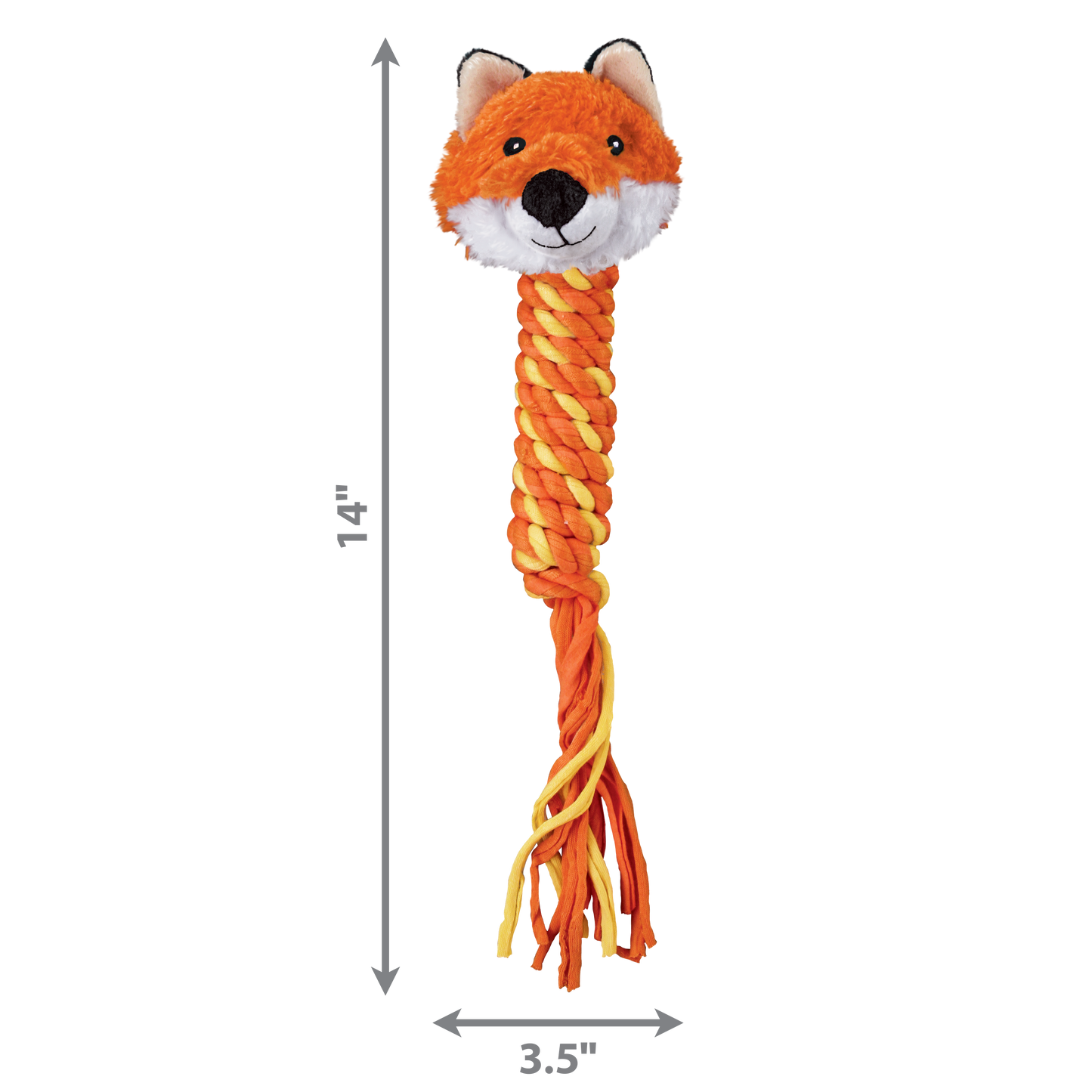 KONG Winder Fox - Plush, Squeaky Fetch and Throw Toy for Dogs