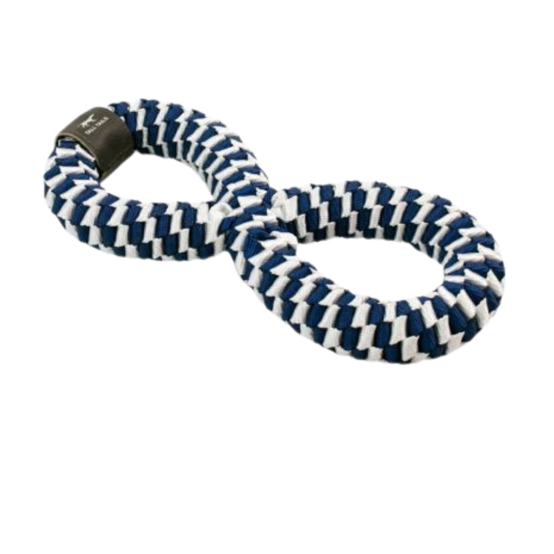 Tall Tails Braided Navy Infinity Dog Tug Toy - Durable Tug-of-War and Fetch Toy