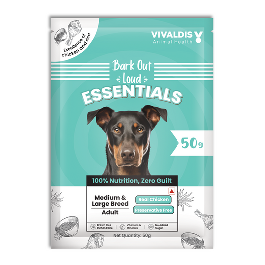 Bark Out Loud Essentials Real Chicken Medium and Large Breed Adult Dog Dry Food (50g)